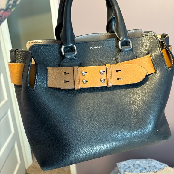 Burberry Black and Tan Leather Crossbody Bag - Picture 1 of 4